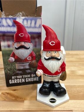 Cincinnati Reds Red Garden Gnome with Mustache